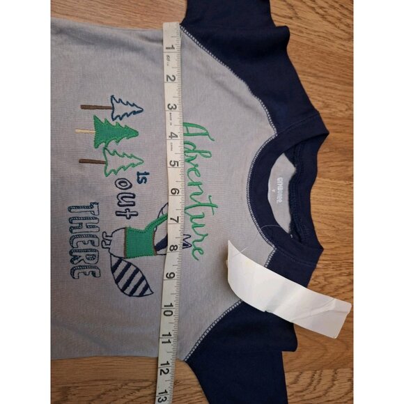 Gymboree Long Sleeve Gray Blue Adventure Cotton T-Shirt Size 7 New - Picture 7 of 9
